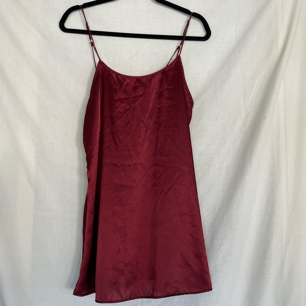 Urban Outfitters Silk Slip Maroon Dress